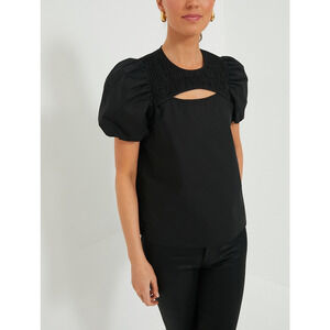Tuckernuck Black Keyhole 'Birdie' Blouse Size L